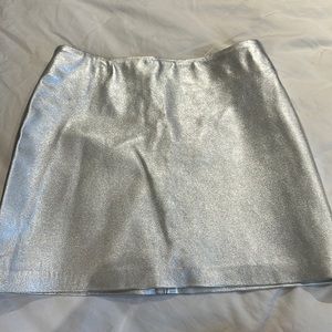 Reformation metallic silver skirt